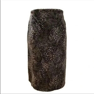 Valerie Stevens velvet cheetah print skirt 14